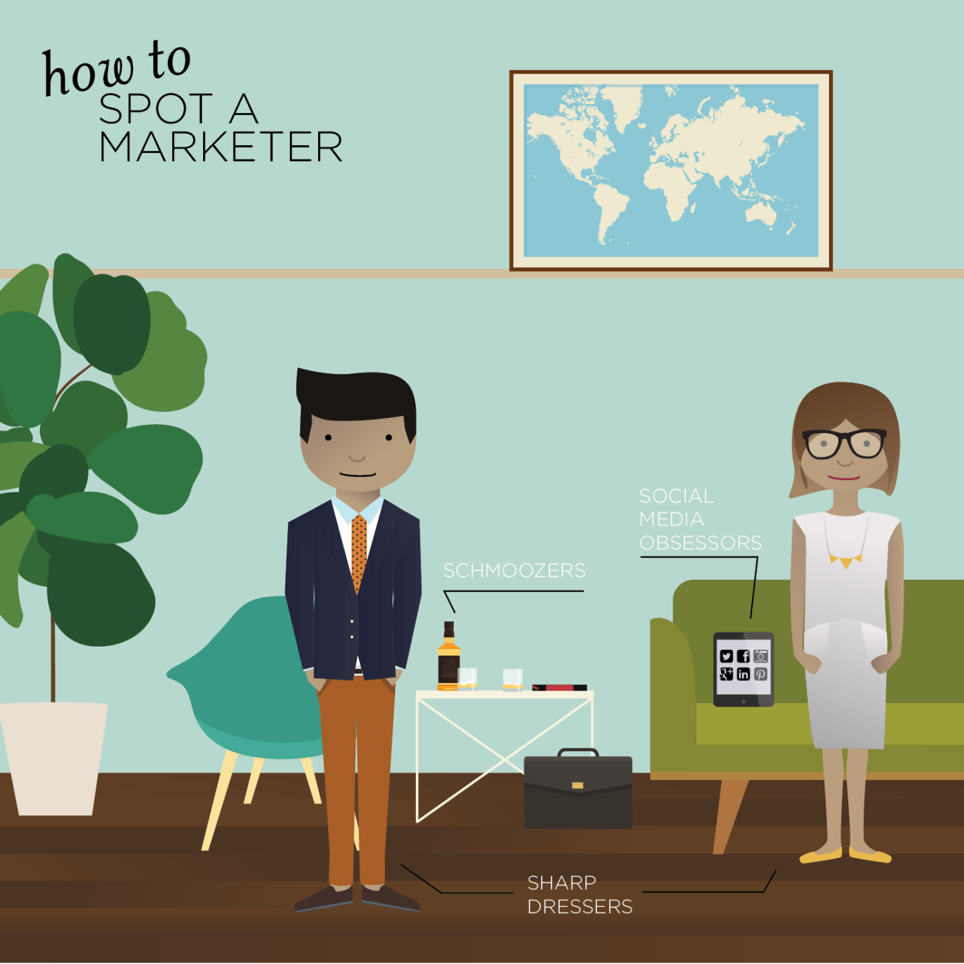 illustration of two marketers