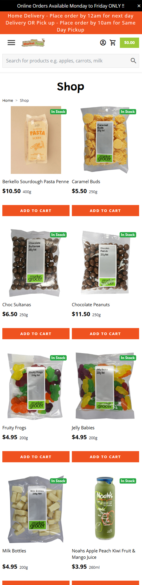 Armidale Market fresh website mobile view
