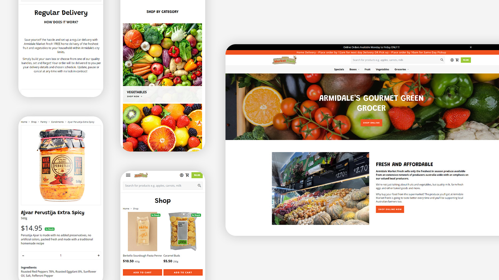 Armidale Market Fresh website project over view