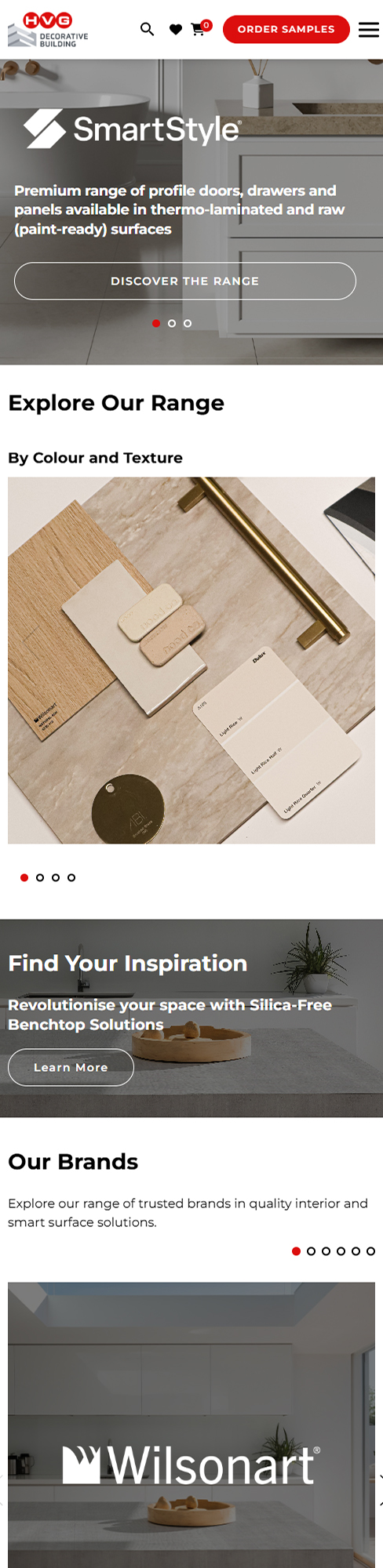 HVG Building homepage mobile view