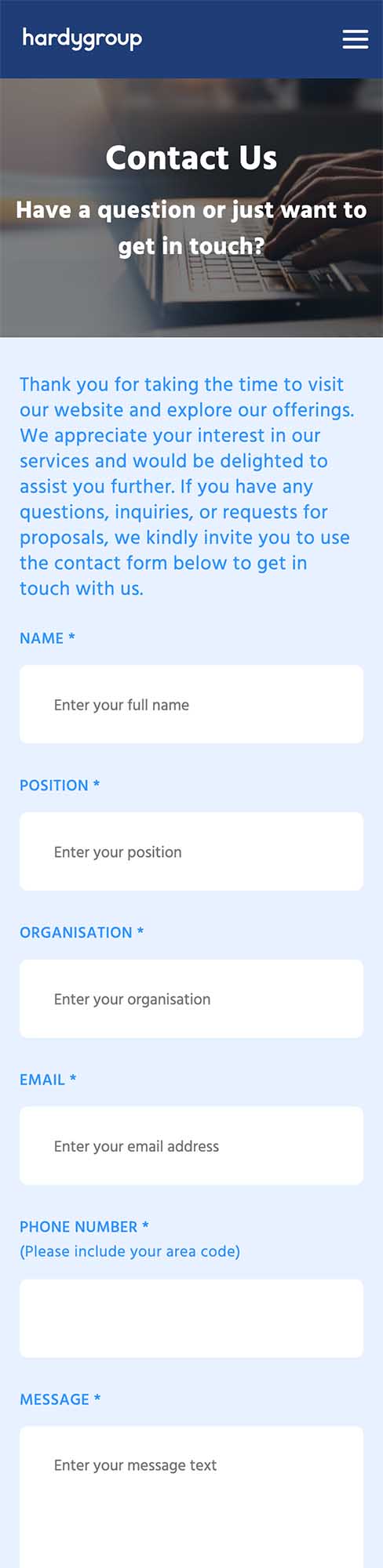 Hardy Group Mobile View 3