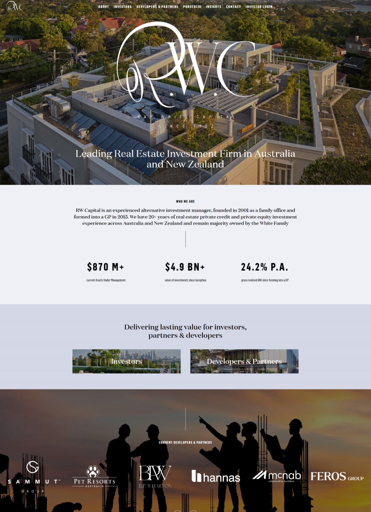 RW Capital Desktop website preview
