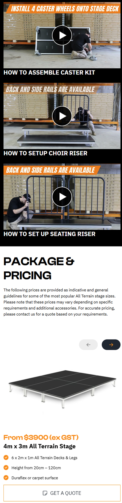 Transtage How To Page mobile view