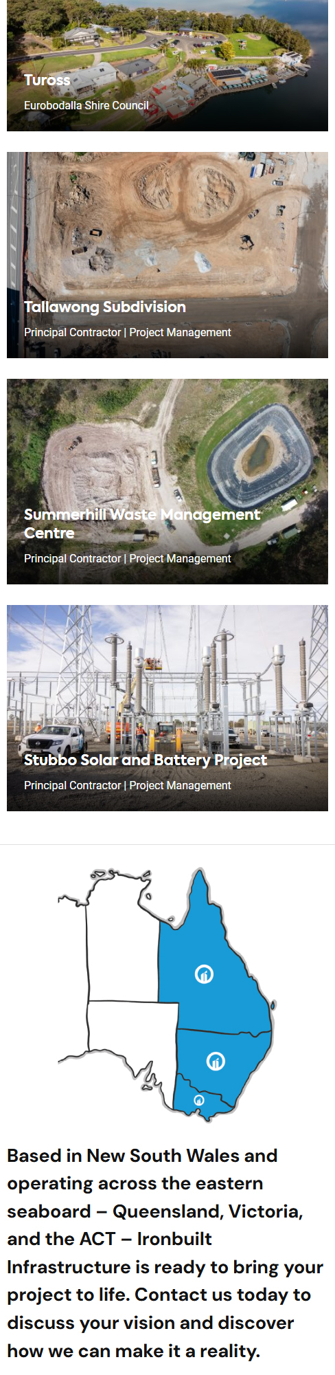 2nd mobile preview of the custom website nucleo designed for Iron Built