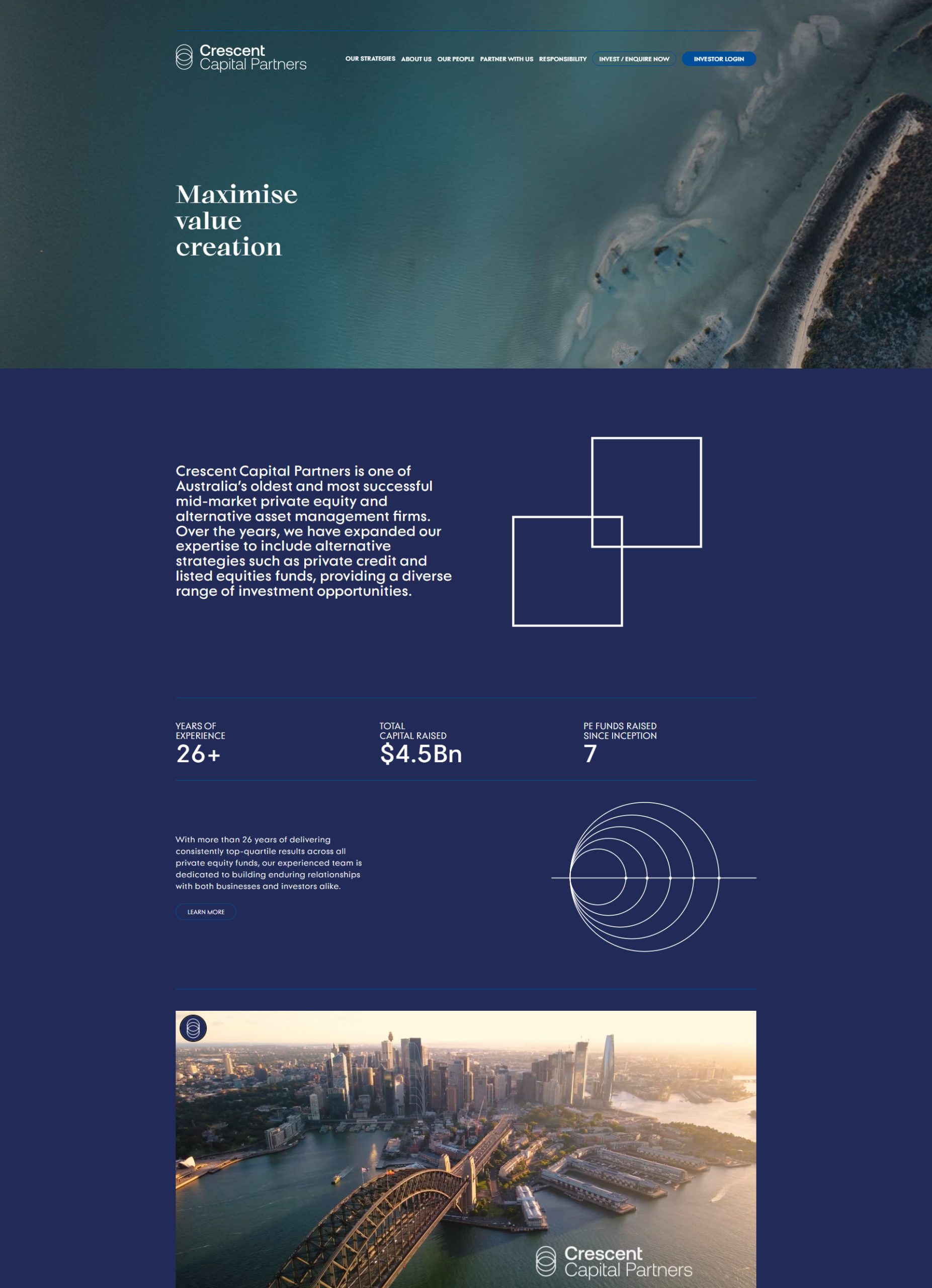 Desktop preview Crescent custom website