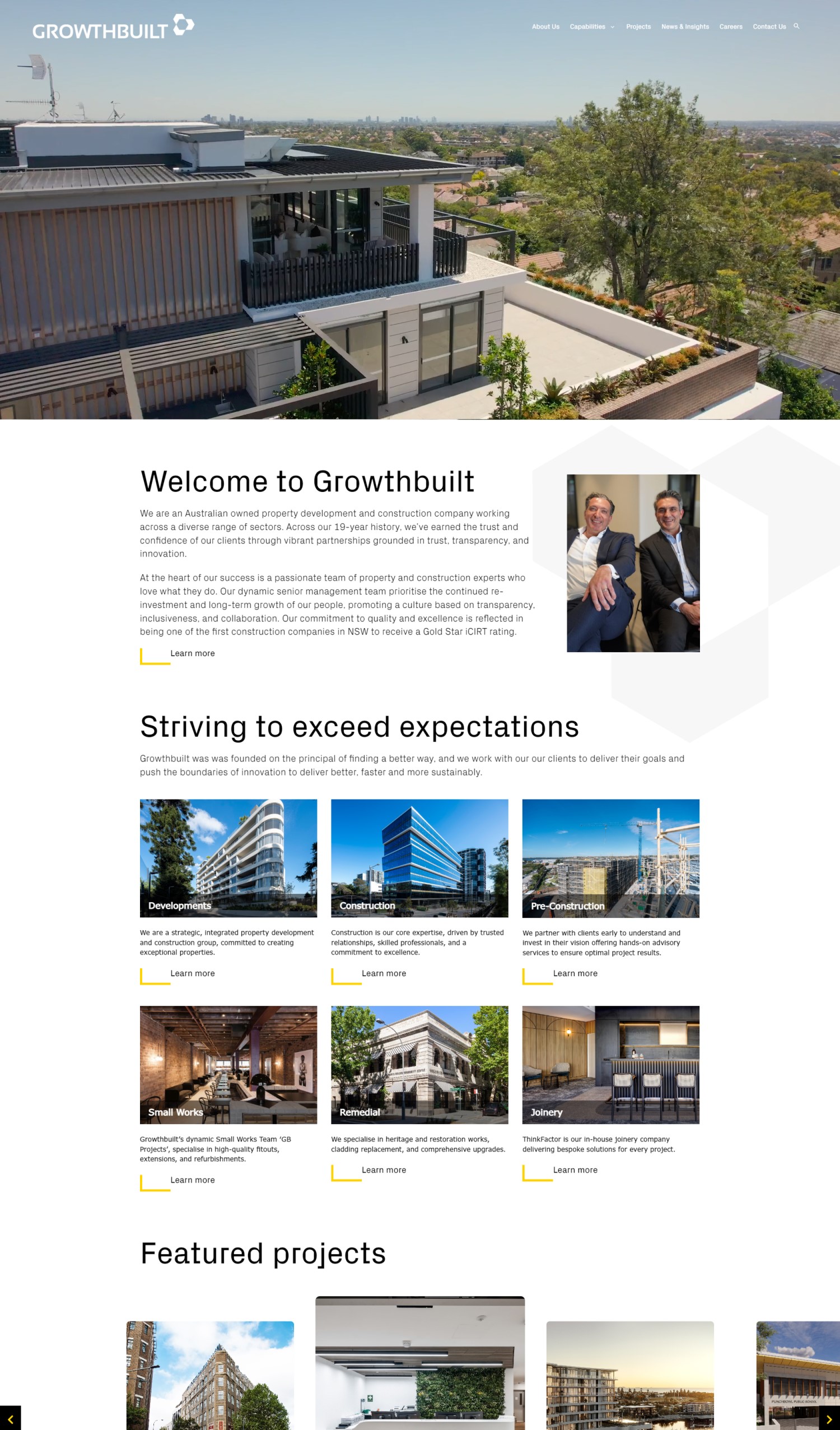 Desktop preview of Growthbuilt's custom wordpress theme