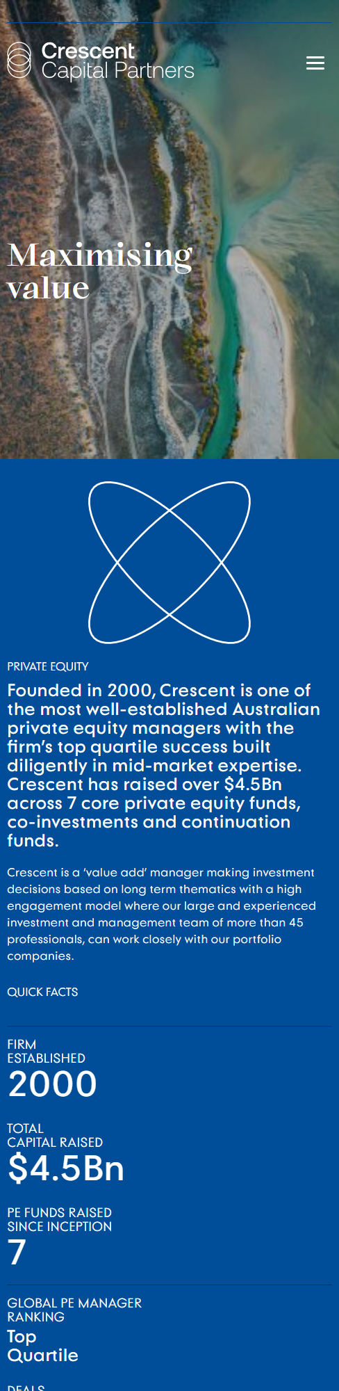 Mobile preview Crescent website development