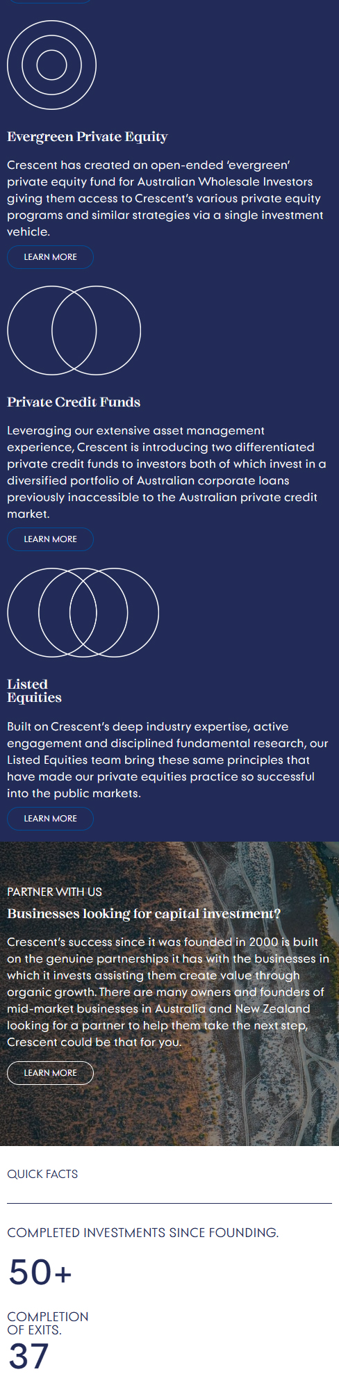 Mobile preview Crescent custom website