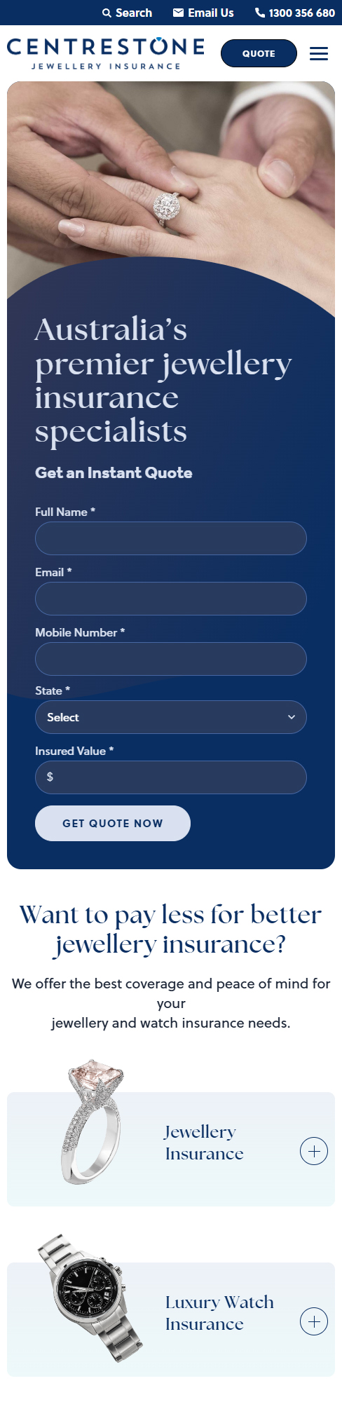 Centrestone Custom WordPress theme mobile preview 1