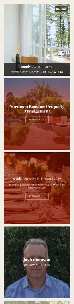 Mobile preview of the custom WordPress them for Etch Realestate