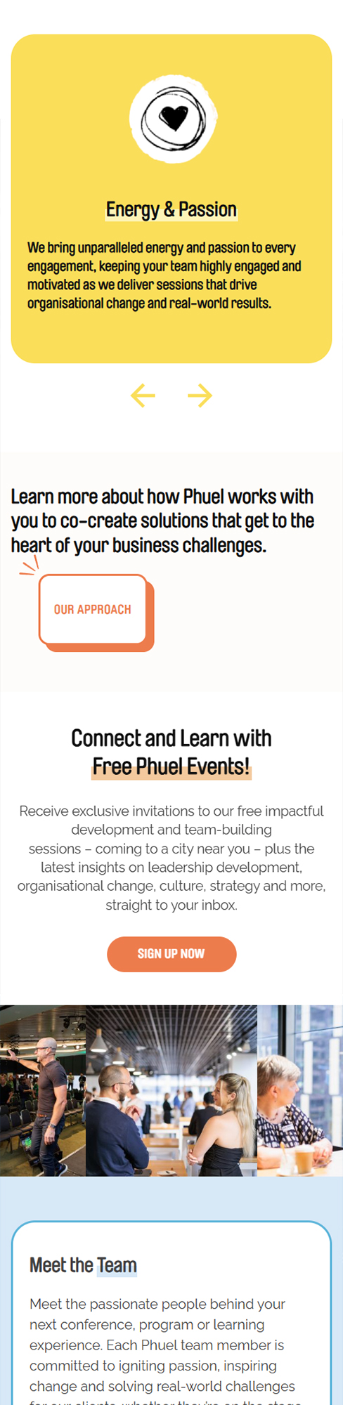 Mobile preview of the custom wordpress theme designed and developed for Phuel